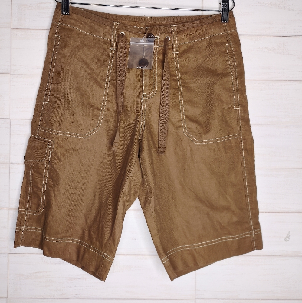 Eddie Bauer Shorts Kick Back Twill Linen Brown